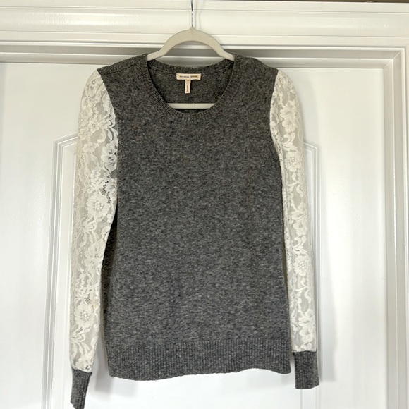 Rebecca Taylor Lace Sleeve Sweater - Picture 2 of 6
